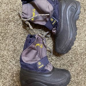 Kamik brand kids snow boots, size 12; Fireballs style